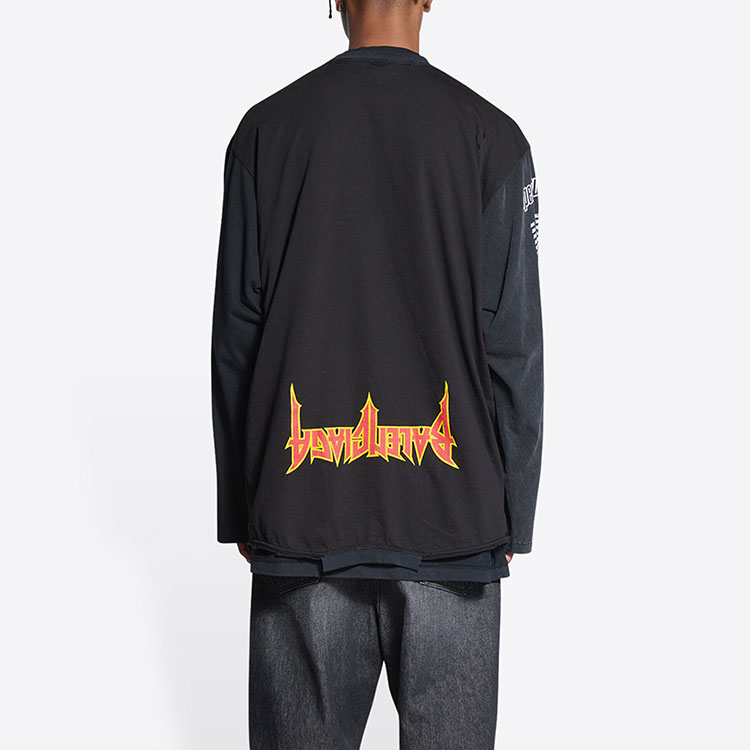Details for Balenciaga 寬鬆版SS22 Speed Hunter圖案黑色長袖T恤 男女款 698155TMVC91000