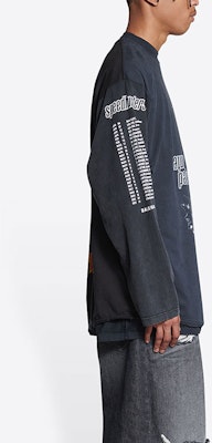 Balenciaga 寬鬆版SS22 Speed Hunter圖案黑色長袖T恤 男女款 698155TMVC91000 Sizing Balenciaga 寬鬆版SS22 Speed Hunter圖案黑色長袖T恤 男女款 698155TMVC91000