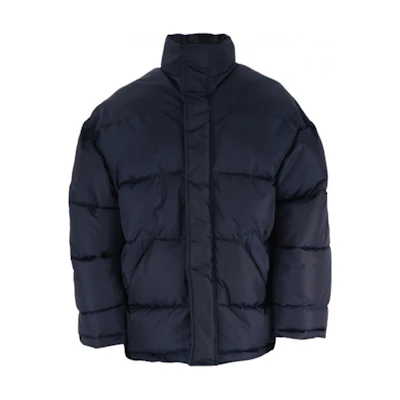 Balenciaga Oversized Zip-Up Cotton Jacket Deep Blue 663040TKO038065