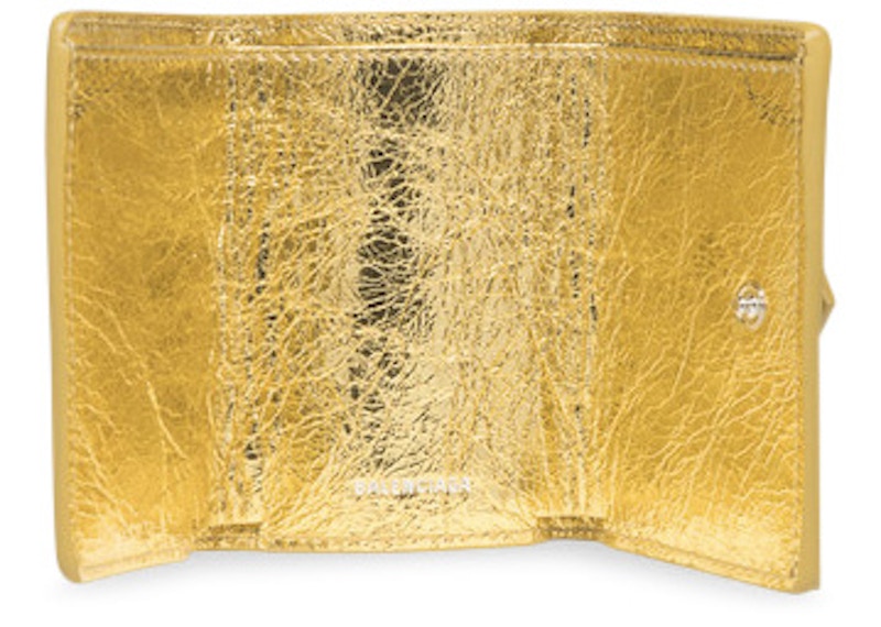 Order Balenciaga Cartera Papel Efecto Metálico Mini Oro