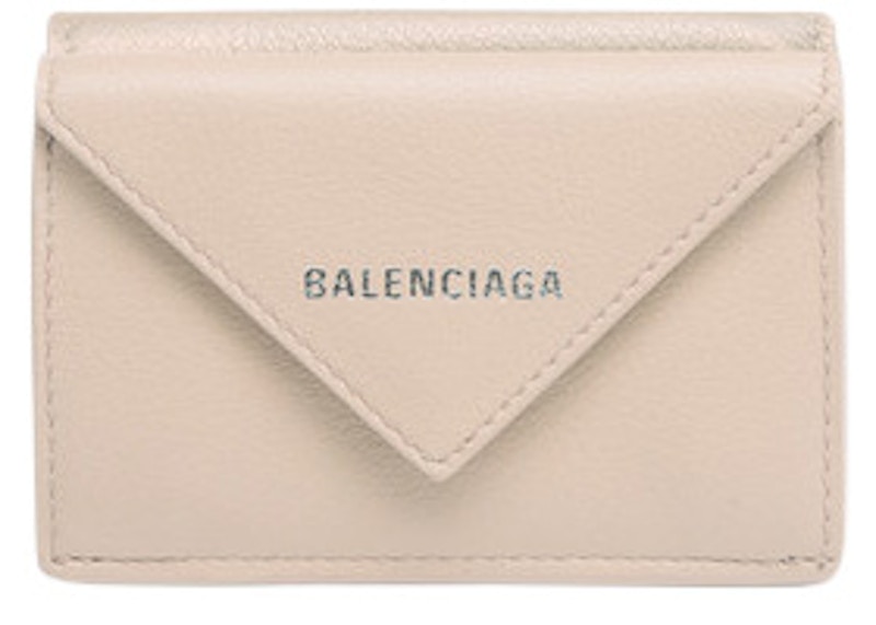 Balenciaga Papier Wallet Mini Beige Tapioca