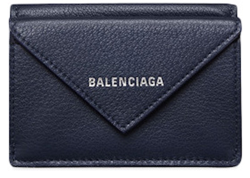 Balenciaga Papier Wallet Mini Deep Blue