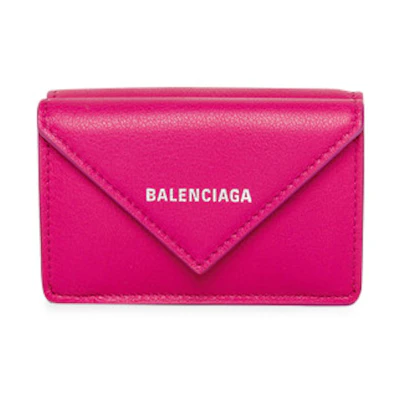 Balenciaga Papier Wallet Mini Rose Magenta