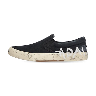 Balenciaga Paris Low Top Slip On Shoes 'Washed Black Cotton'