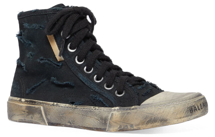 Order バレンシアガ パリ ハイ ダメージド ブラック (Barenshiaga Pari Hai Damēji Burakku) 726176-W3RCD-1010