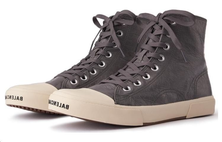 Lookbook Balenciaga巴黎世家 羊皮革 圓頭系帶 輕便 高幫 板鞋 男款 褐色