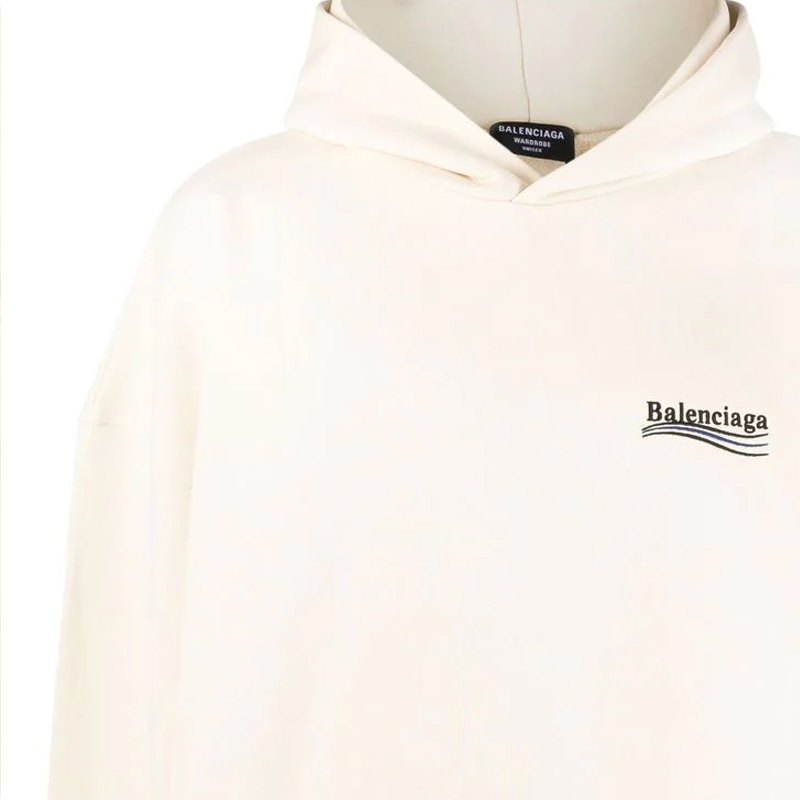 Sizing 巴黎世家巴黎Logo印花男女同款白色卫衣 620973TKVI98962