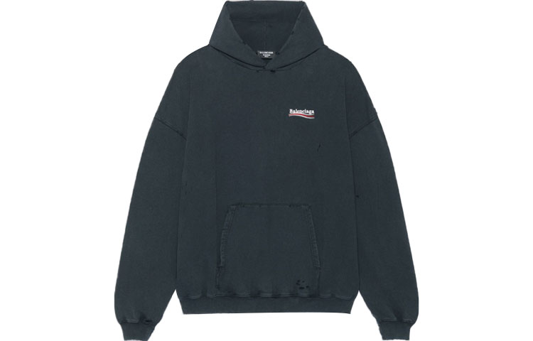 Balenciaga Paris Logo Unisex Oversized Black Hoodie Sweatshirt 620973TKVI99034 圖 2