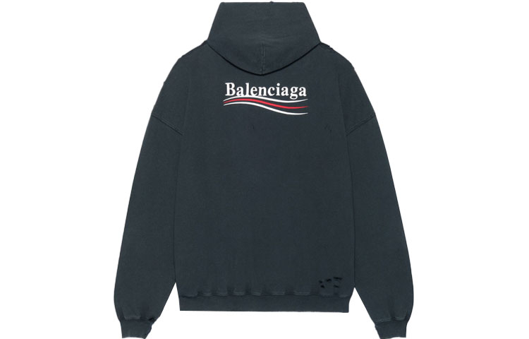 Balenciaga Paris Logo Unisex Oversized Black Hoodie Sweatshirt 620973TKVI99034 圖 3