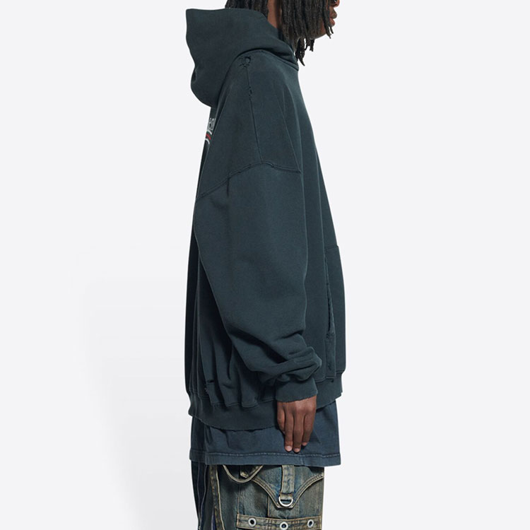 Balenciaga Paris Logo Unisex Oversized Black Hoodie Sweatshirt 620973TKVI99034 圖 7