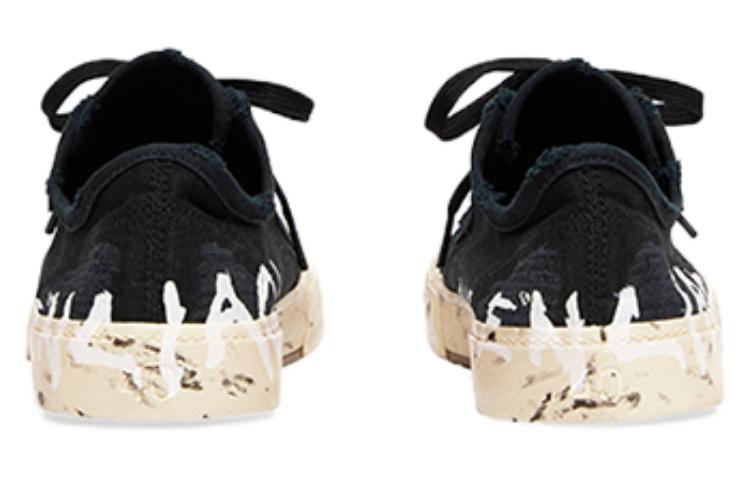 Details for Balenciaga Paris Low Top Sneakers 'Black Destroyed Cotton and White Rubber with Graffiti' 688754W3RR51099