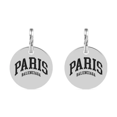 BALENCIAGA PARIS Series City Earrings Silver 689381TZ14I0926