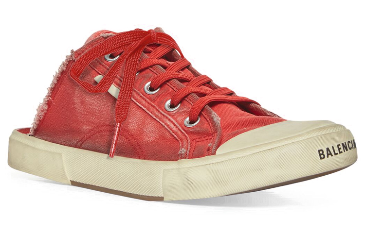 Order バレンシアガ Paris スニーカーミュール "Destroyed - Red" (破損-赤) 693953-W3RC3-6090