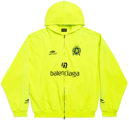 巴黎世家巴黎足球连帽拉链卫衣荧光绿色中号版型 744457TPVS67110 Order 巴黎世家巴黎足球连帽拉链卫衣荧光绿色中号版型 744457TPVS67110