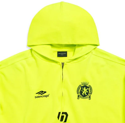 巴黎世家巴黎足球连帽拉链卫衣荧光绿色中号版型 744457TPVS67110 Sizing 巴黎世家巴黎足球连帽拉链卫衣荧光绿色中号版型 744457TPVS67110