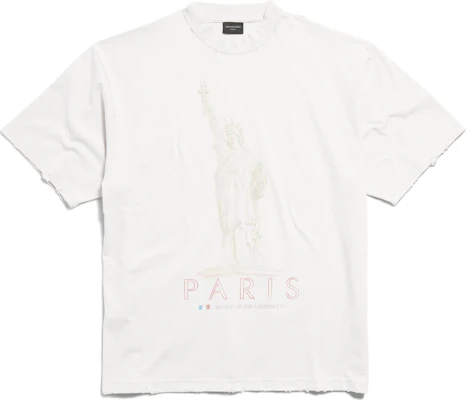 Balenciaga Paris Statue of Liberty Graphic Unisex White T-Shirt Regular Fit. 764235TQVR99016 Buy Balenciaga Paris Statue of Liberty Graphic Unisex White T-Shirt Regular Fit. 764235TQVR99016