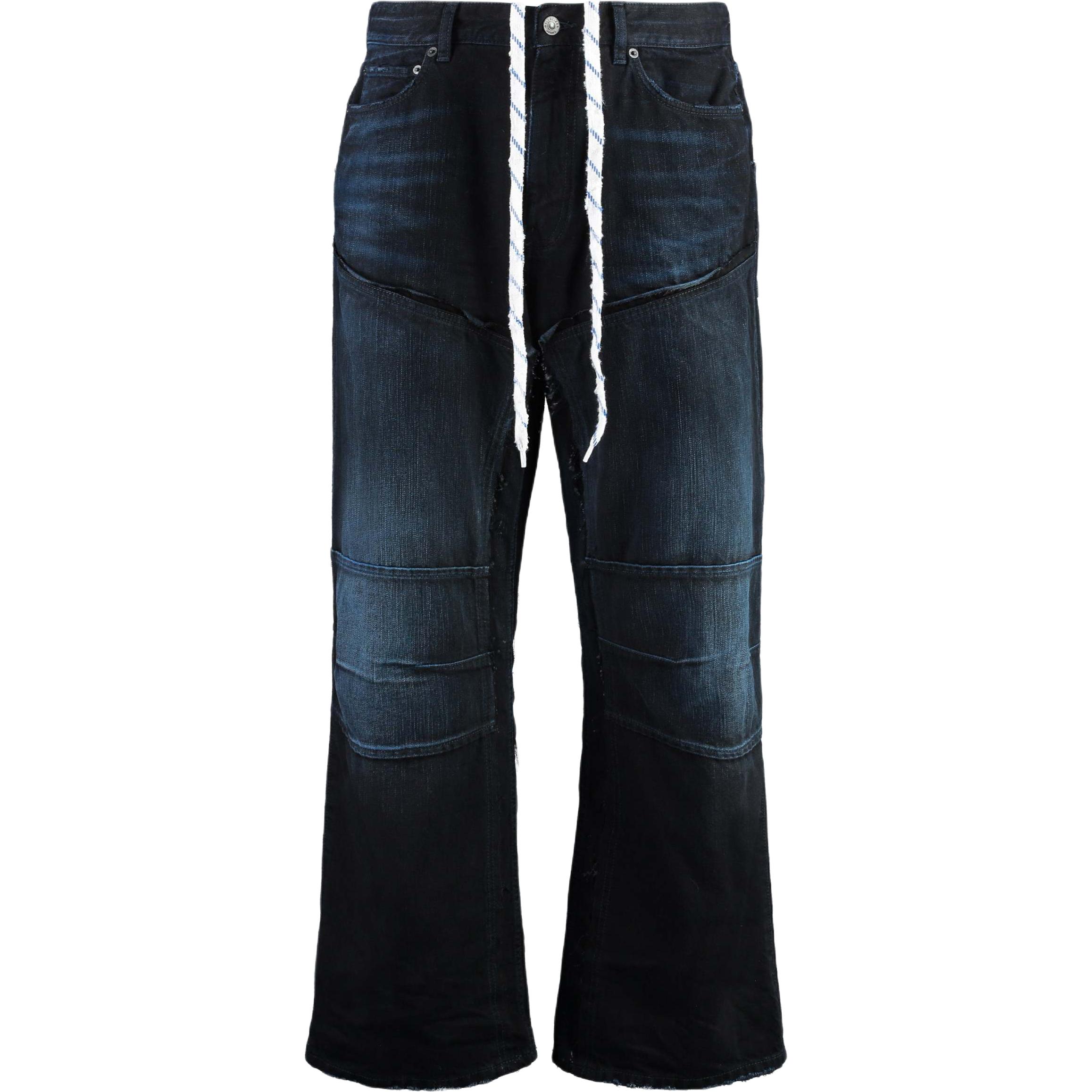 Balenciaga Patchwork Tie-Dye Straight-Leg Jeans Unisex Black. 809444TRW587150