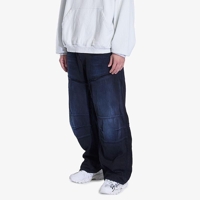 Balenciaga Patchwork Tie-Dye Straight-Leg Jeans Unisex Black. 809444TRW587150 圖 6