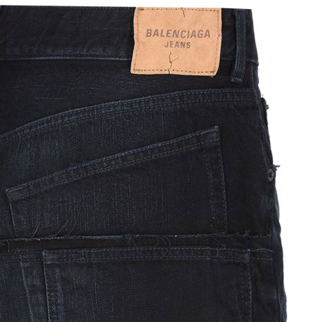 Balenciaga Patchwork Tie-Dye Straight-Leg Jeans Unisex Black. 809444TRW587150 圖 8