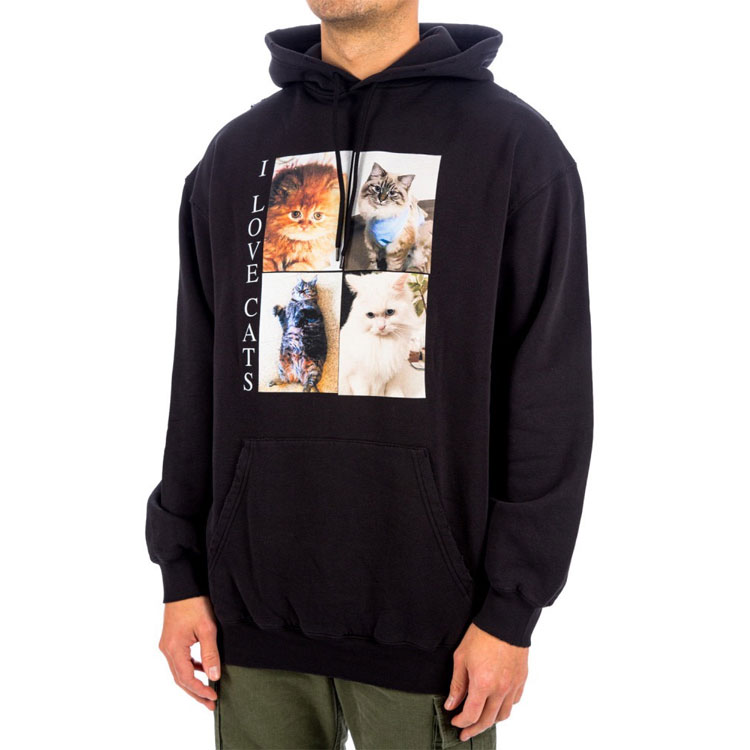Shop Sudadera Balenciaga Negra Estampado Gato Oversize Hoodie Pullover 570811TJVG91000