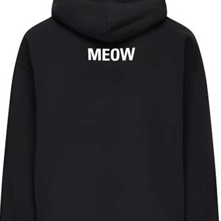 Sizing Sudadera Balenciaga Negra Estampado Gato Oversize Hoodie Pullover 570811TJVG91000
