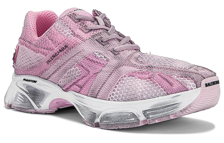 Lookbook 巴黎世家 Phantom 時尚系帶織物和網眼運動鞋 粉色