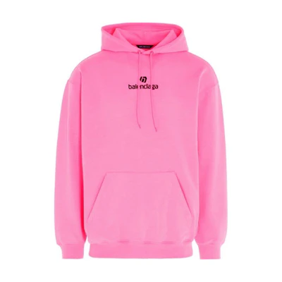 Balenciaga Pink Logo Embroidered Hoodie for Men 570811TJVE15764