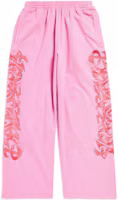Order Balenciaga Celana Kasual Pinggang Sedang Loose Fit Unisex Logo Warna Pink. 771081TPVM95960