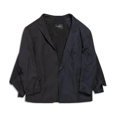 Balenciaga Plain Coal Grey Button-Up Loose-Fit Jacket Unisex Regular Series 790796TQT901140