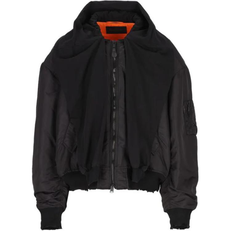Balenciaga Plain Zip-Up Jacket Black - Regular Fit Long Sleeve Outerwear 796939TPO041000