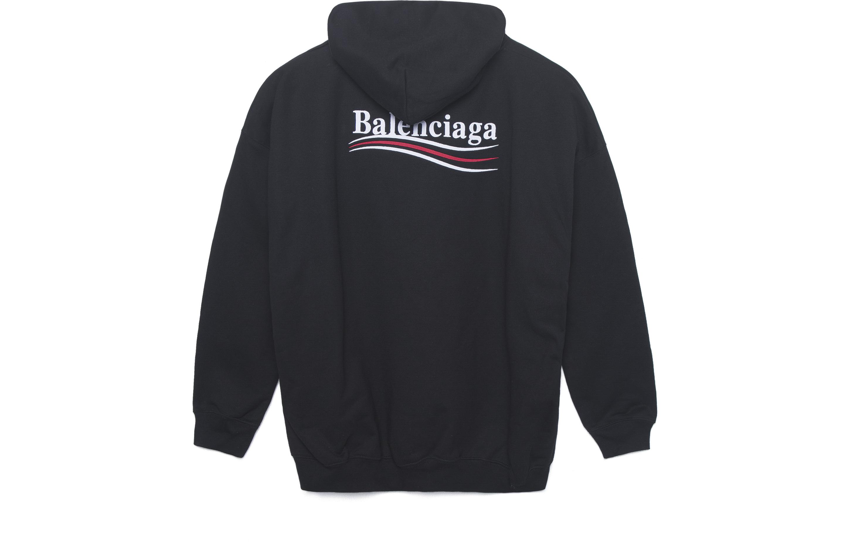 Lookbook 巴黎世家政治竞选黑色卫衣 简约字母印花 620947TKVI91070