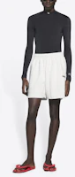 Shop Balenciaga Political Campaign FW21 White Velvet Elastic Waist Shorts 641608TKVI99084