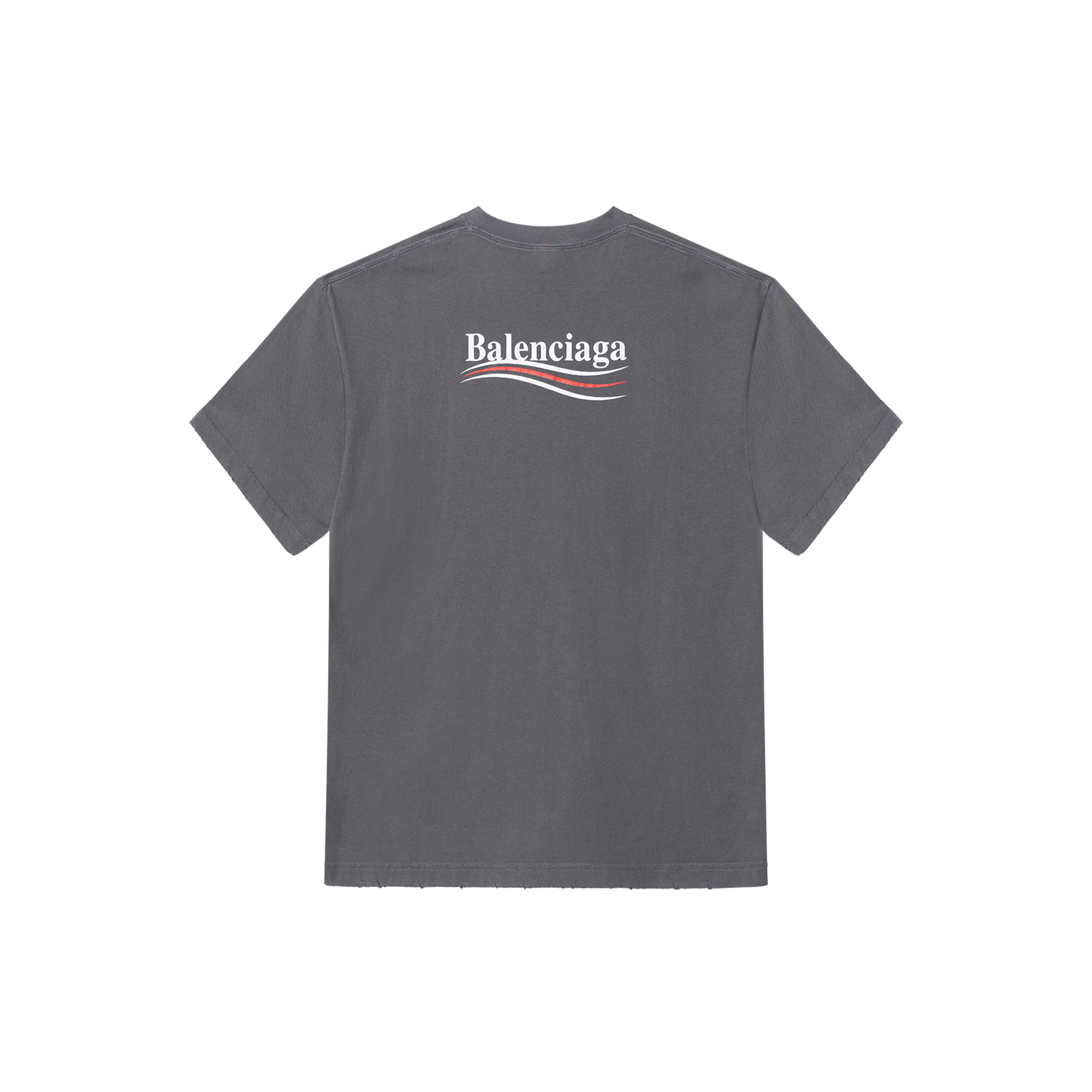 Balenciaga Political Campaign FW22 Logo Print Grey Loose Fit  T-Shirt. 641655TNVG51227 圖 3