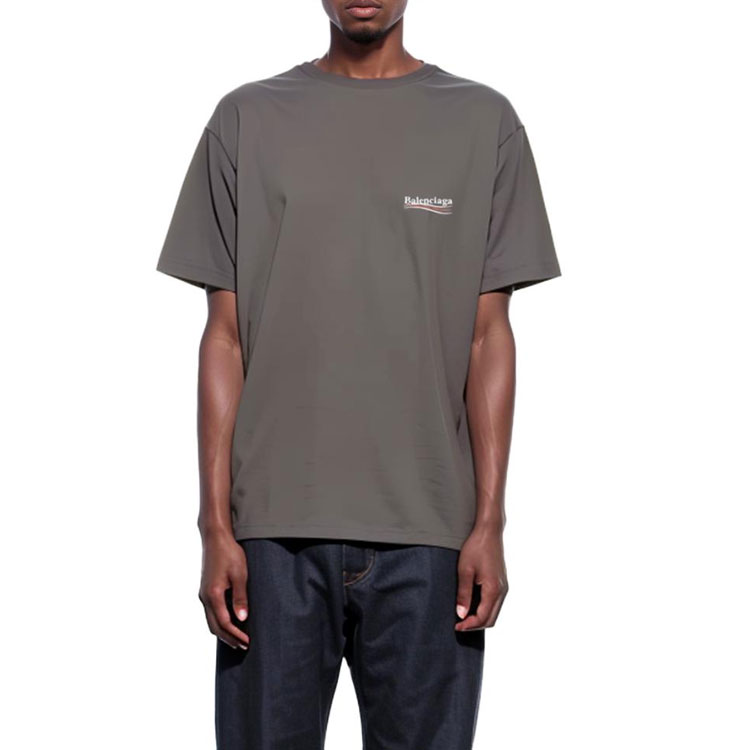 Balenciaga Political Campaign FW22 Logo Print Grey Loose Fit  T-Shirt. 641655TNVG51227 圖 4