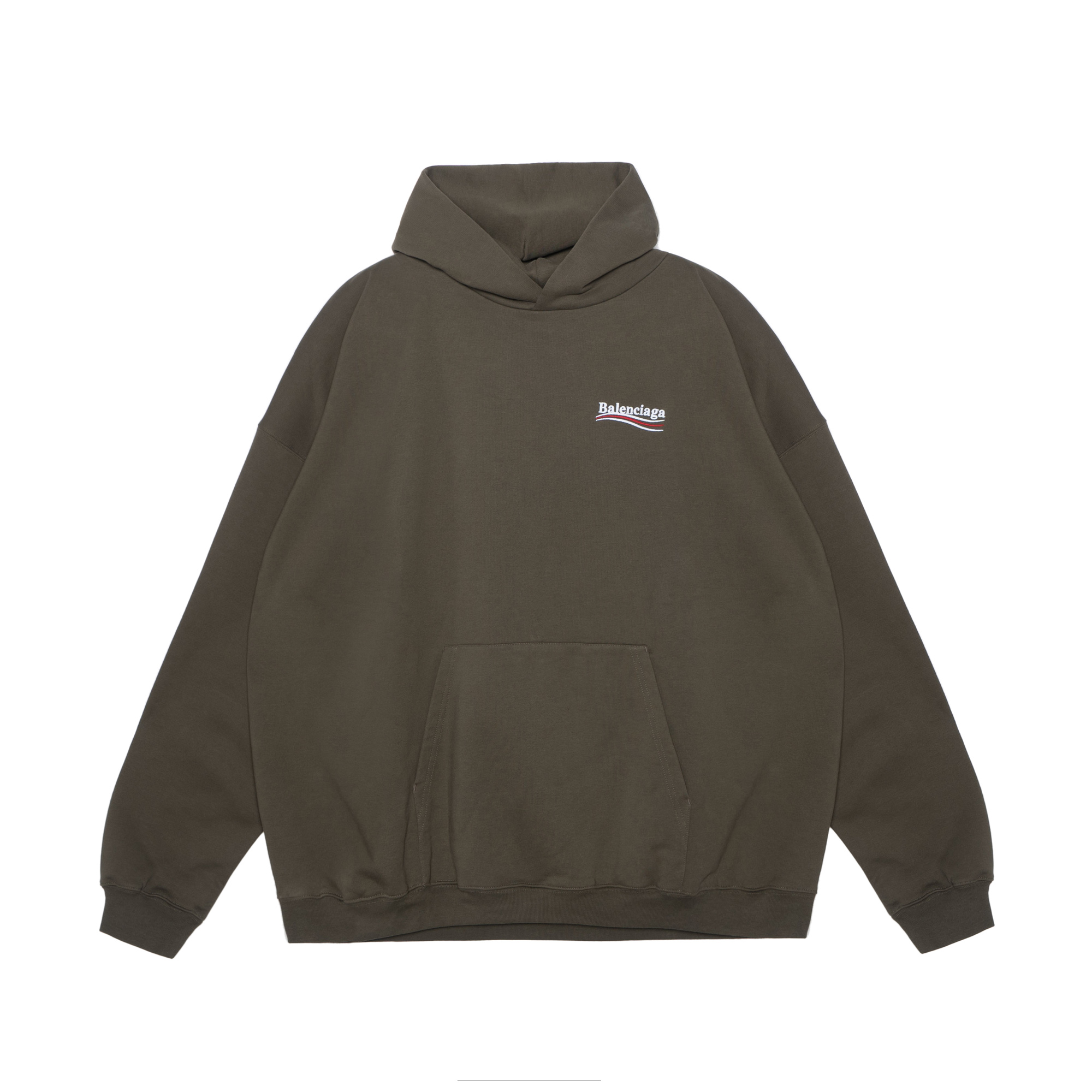 Balenciaga Political Campaign FW22 Logo Print Hoodie Green -  Relaxed Fit. 620973TKVI92463