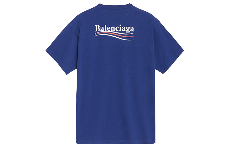 Balenciaga Political Campaign Graphic Tee Unisex Blue 508203TAV444540 圖 3