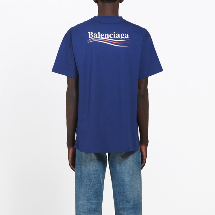 Balenciaga Political Campaign Graphic Tee Unisex Blue 508203TAV444540 圖 5