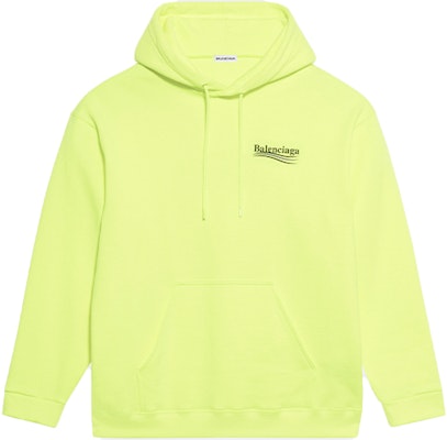 Balenciaga Political Campaign Hoodie 'Fluo Yellow/Black' Buy Balenciaga Political Campaign Hoodie 'Fluo Yellow/Black'