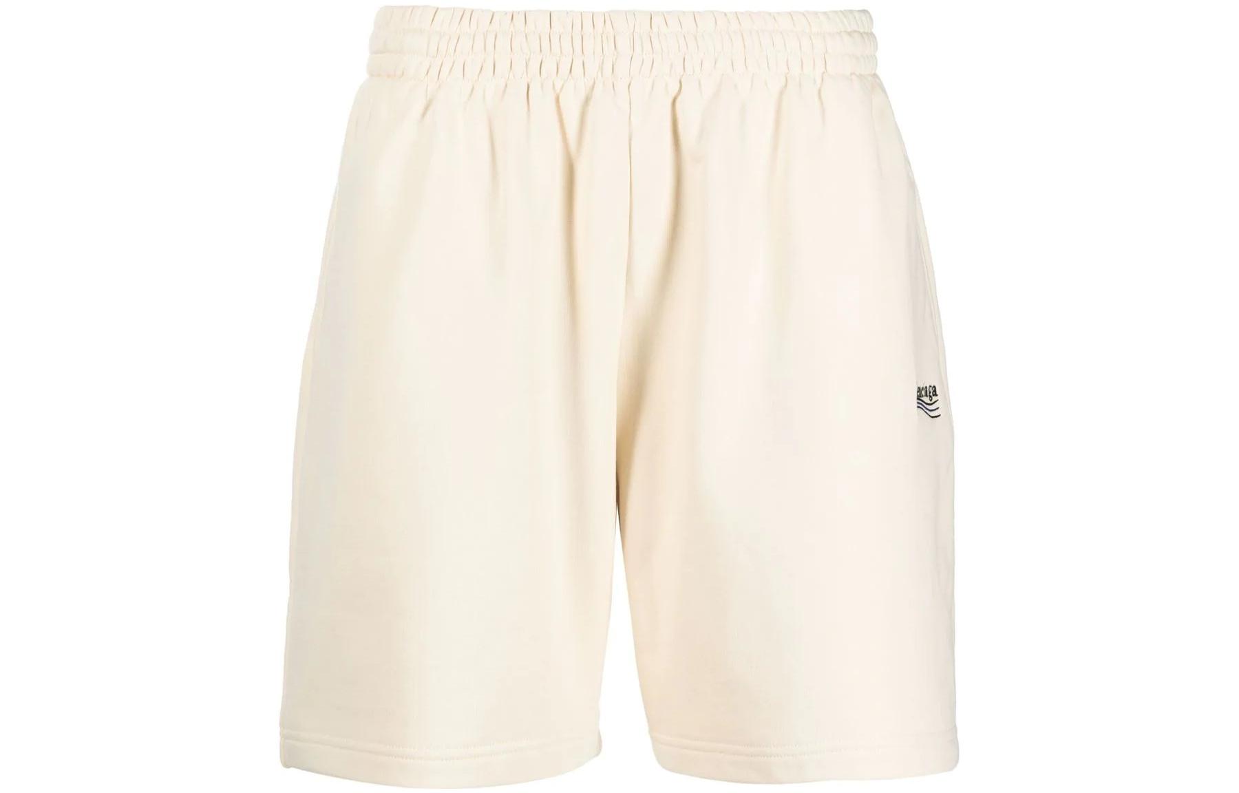 Order 巴黎世家政治活動刺繡標誌白色彈性短褲 676137TKVI90896