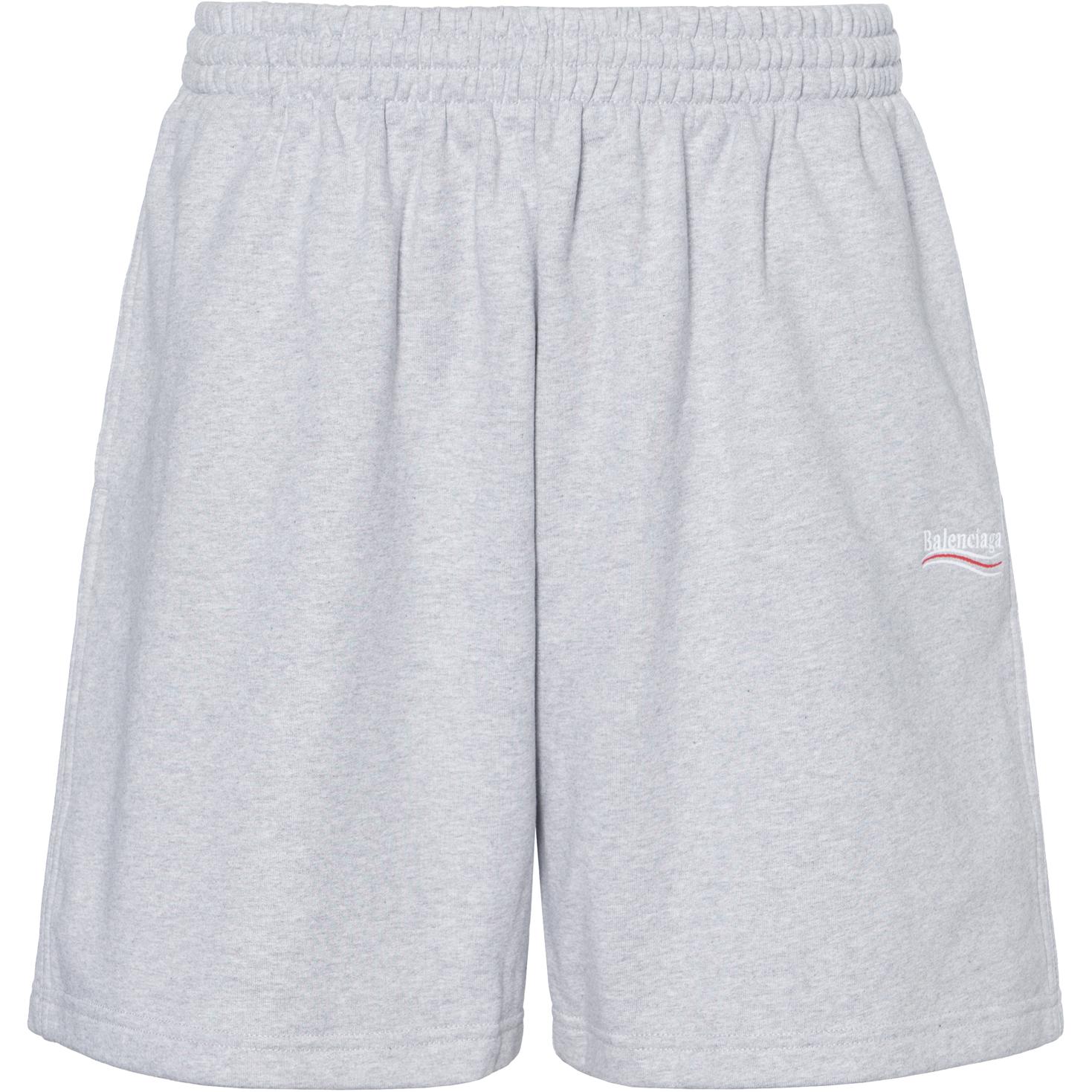 Balenciaga Political Campaign Logo Embroidered Grey Casual Shorts. 676137TKVI91379