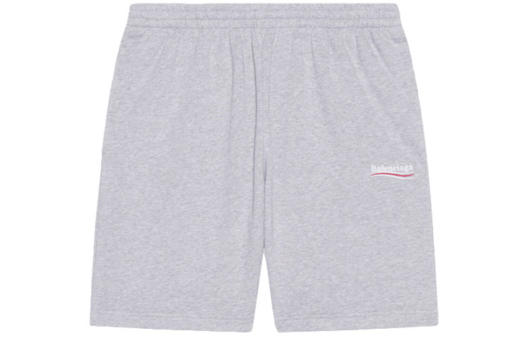 Order Balenciaga Political Campaign Logo Embroidered Grey Casual Shorts. 676137TKVI91379