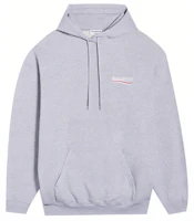 Balenciaga Political Campaign Logo Embroidered Hoodie Grey. 600583TKVI91379 Balenciaga Political Campaign Logo Embroidered Hoodie Grey. 600583TKVI91379