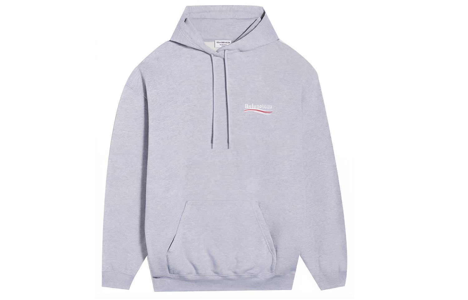 Order Balenciaga 政治活動標誌刺繡連帽衫 灰色。 600583TKVI91379