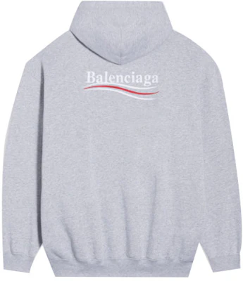 Balenciaga 政治活動標誌刺繡連帽衫 灰色。 600583TKVI91379 Lookbook Balenciaga 政治活動標誌刺繡連帽衫 灰色。 600583TKVI91379