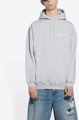 Balenciaga 政治活動標誌刺繡連帽衫 灰色。 600583TKVI91379 Purchase Balenciaga 政治活動標誌刺繡連帽衫 灰色。 600583TKVI91379