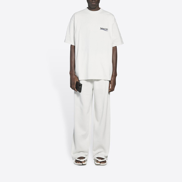 Purchase バレンシアガ ポリティカルキャンペーン ロゴ 刺繍 オーバーサイズ Tシャツ ホワイト メンズ 641675TKVJ19084