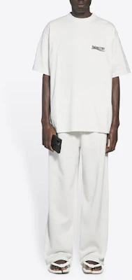 バレンシアガ ポリティカルキャンペーン ロゴ 刺繍 オーバーサイズ Tシャツ ホワイト メンズ 641675TKVJ19084 Purchase バレンシアガ ポリティカルキャンペーン ロゴ 刺繍 オーバーサイズ Tシャツ ホワイト メンズ 641675TKVJ19084