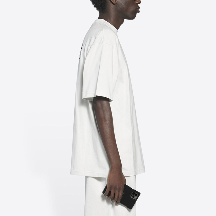 Cheap バレンシアガ ポリティカルキャンペーン ロゴ 刺繍 オーバーサイズ Tシャツ ホワイト メンズ 641675TKVJ19084