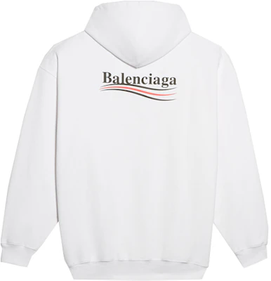 Balenciaga 政治宣傳標誌天鵝絨連帽衫 白色 常規版型 600583TIV539040 Lookbook Balenciaga 政治宣傳標誌天鵝絨連帽衫 白色 常規版型 600583TIV539040