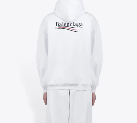 Balenciaga 政治宣傳標誌天鵝絨連帽衫 白色 常規版型 600583TIV539040 Purchase Balenciaga 政治宣傳標誌天鵝絨連帽衫 白色 常規版型 600583TIV539040